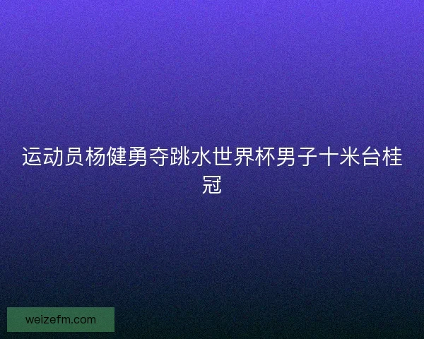 运动员杨健勇夺跳水世界杯男子十米台桂冠