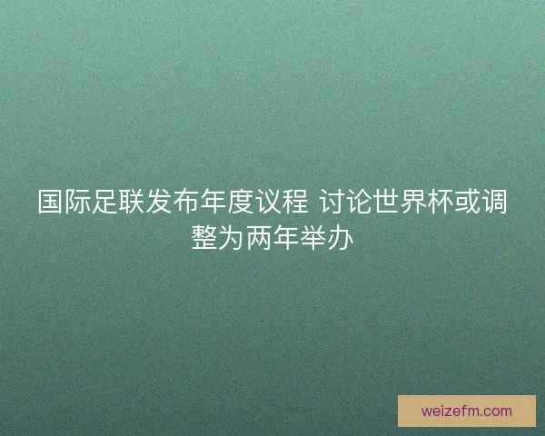 国际足联发布年度议程 讨论世界杯或调整为两年举办