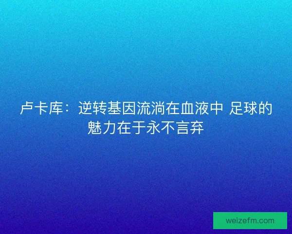 卢卡库：逆转基因流淌在血液中 足球的魅力在于永不言弃